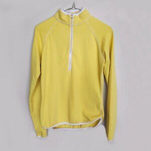 Peter Millar Women's Size Small 1/4 Zip Long Sleeve Pullover Lemon Yellow White